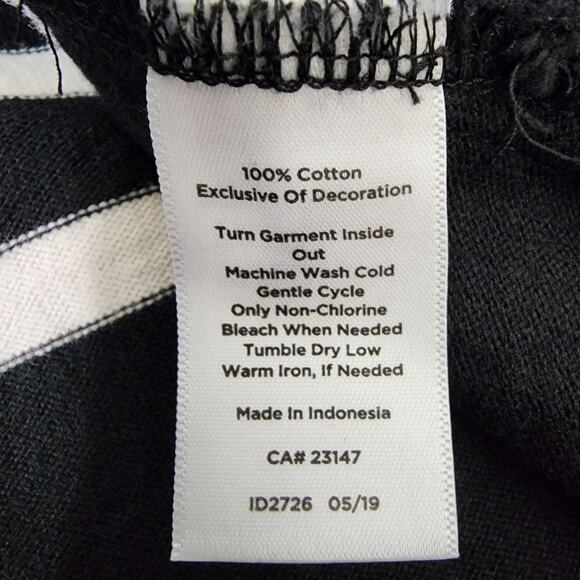 Talbots Tee Womens Size XL Black Red Striped 100% Cotton Long Sleeve Knit Round - Picture 8 of 8